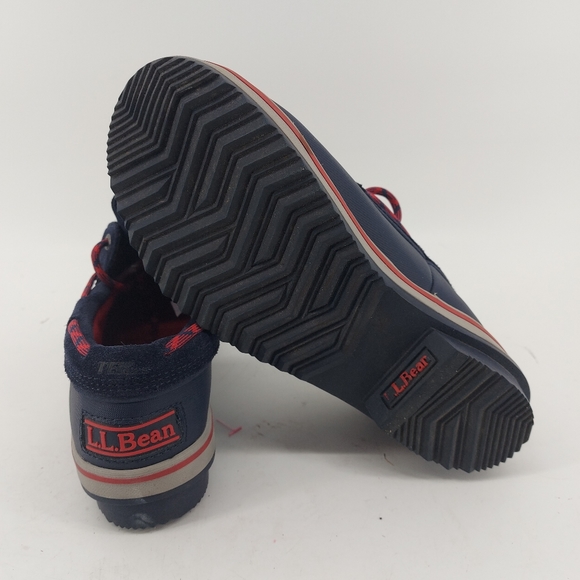 LL Bean Rangeley 2 Eye Moc Kids Size 4 Womens 5.5 Navy Blue Rain Boot 507448 - Picture 3 of 7